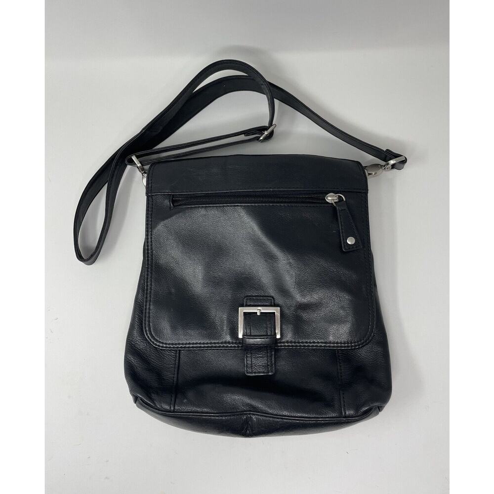 AUDREY BROOKE Black Leather Cross Body/Shoulder Bag